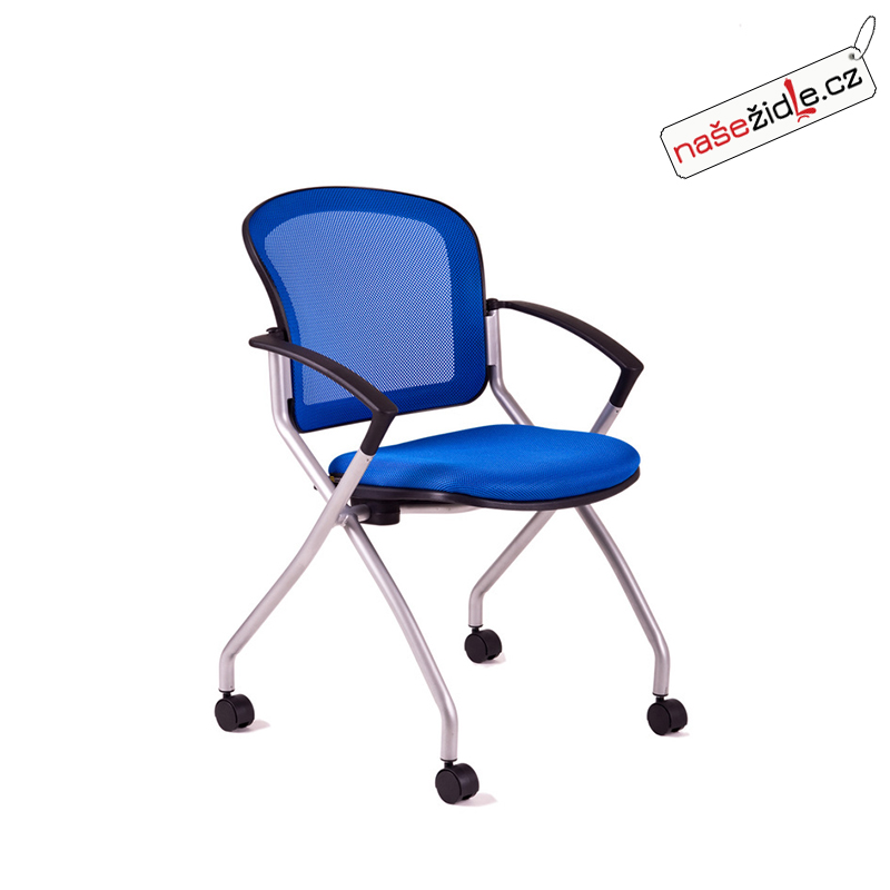 Jednací židle METIS s kolečky modrá