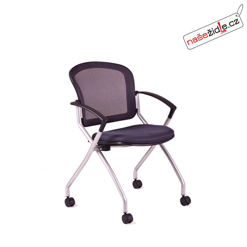 Jednací židle METIS s kolečky šedá