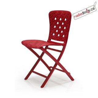 Skládací plastová židle ZAG SPRING červená