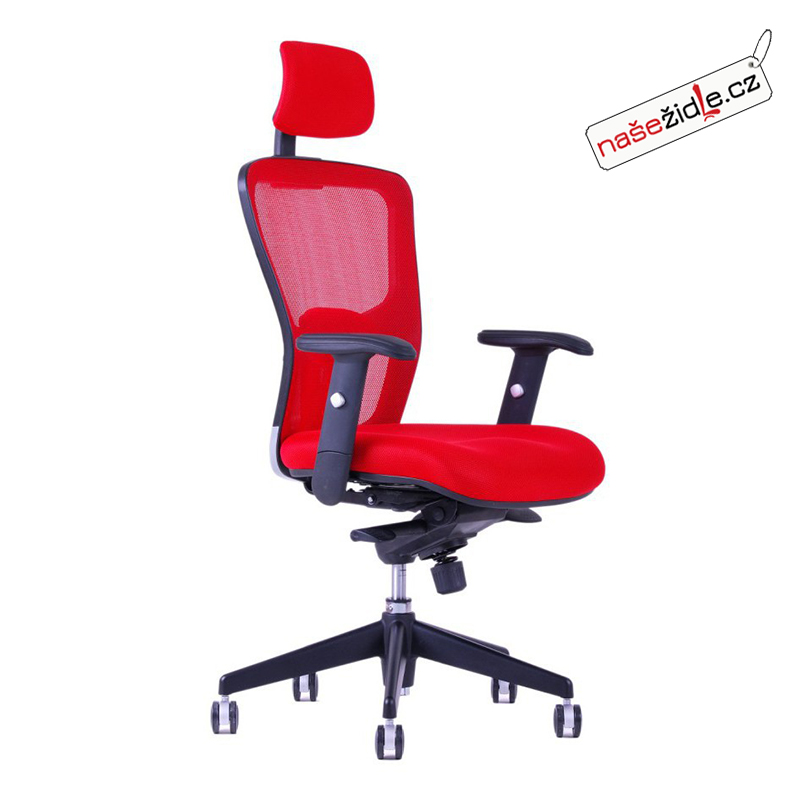 Kancelářská židle s podhlavníkem DIKE červená